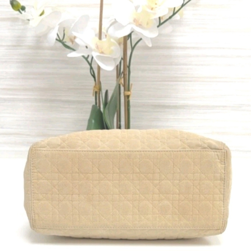 Christian Dior Vintage Lady Dior Bag Cannage Tan Quilt Nylon Medium COA included - Picture 5 of 15